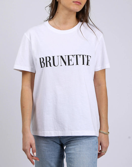 BRUNETTE The Label The "BRUNETTE SERIF" Classic Crew Neck Tee | White